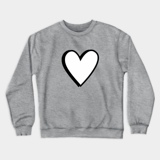 Black and White Love Hearts Cartoon Style on Grey Crewneck Sweatshirt by OneThreeSix